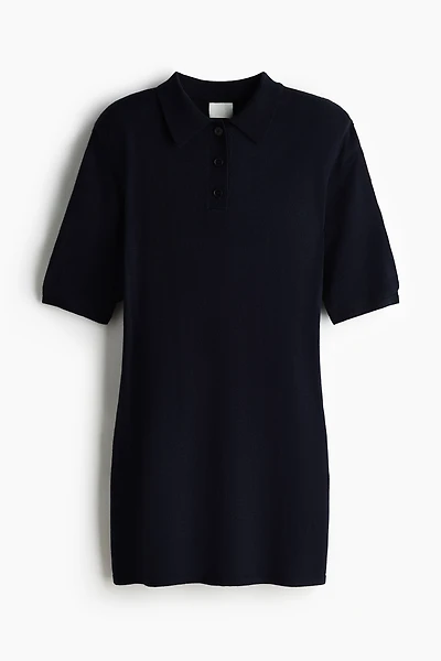 Fine-Knit Polo Dress