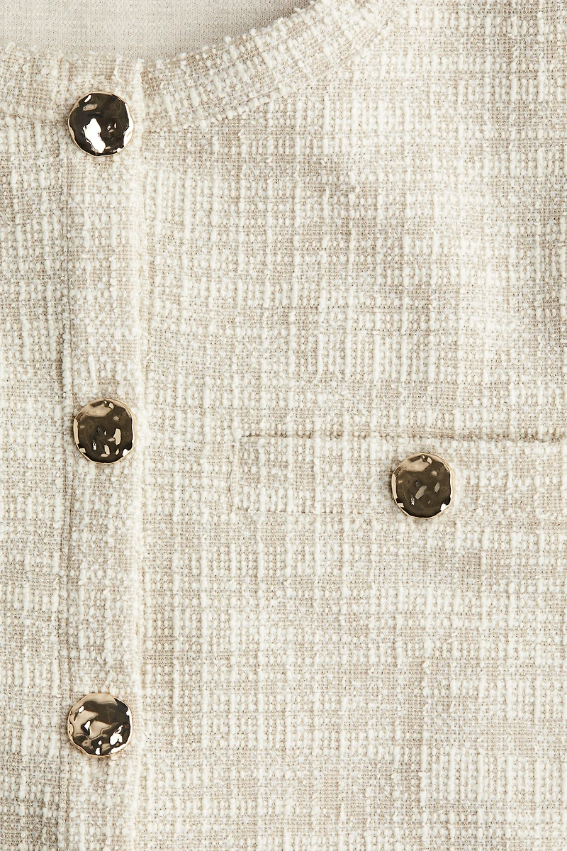 Textured jersey cardigan