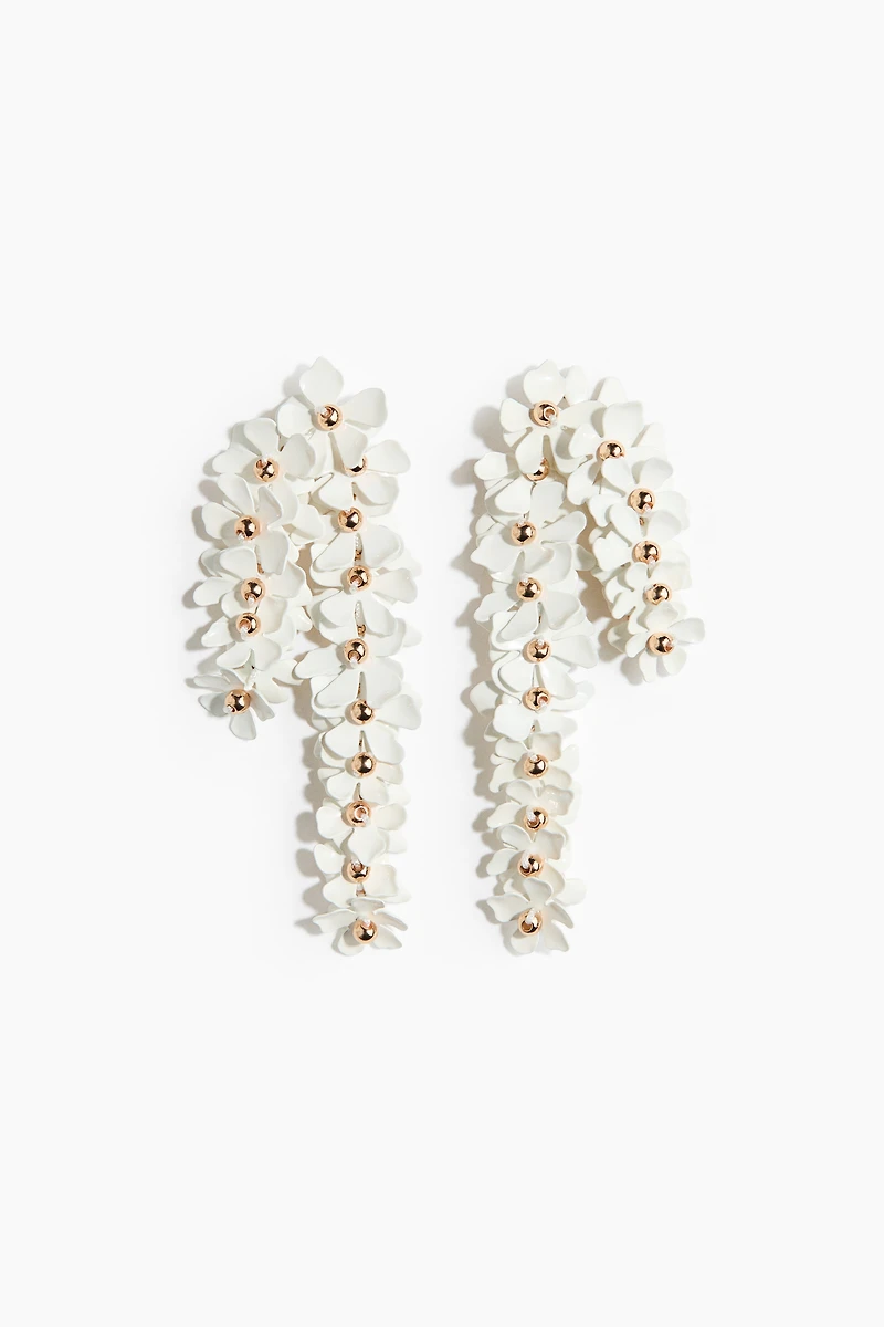 Flower-Detail Cluster Earrings