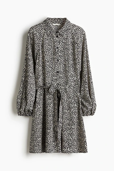 Robe chemisier à manches ballon