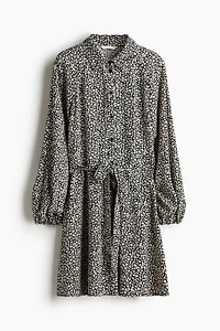 Balloon-sleeved Shirt Dress