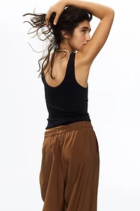 Barrel-Leg Drawstring Pants