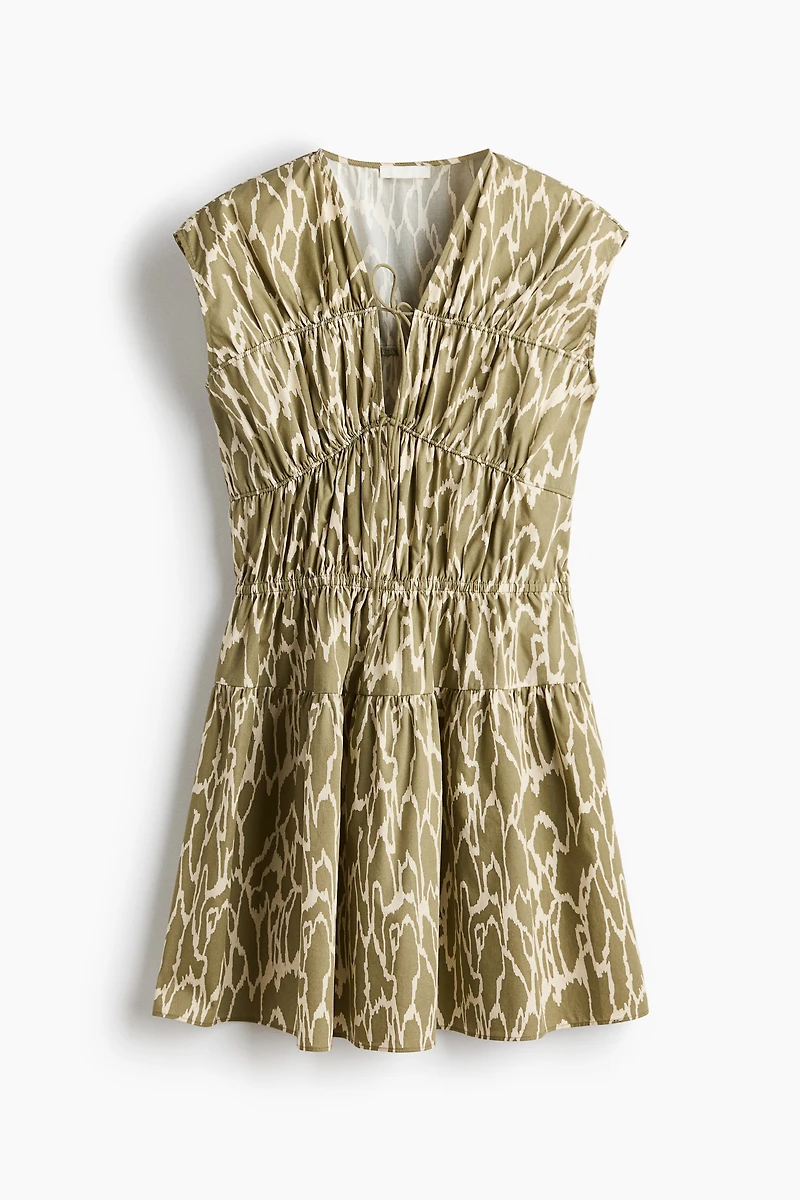 Drawstring-Detail Poplin Dress