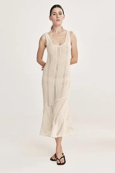 Robe midi d'aspect crochet