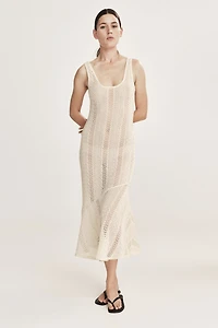Robe midi d'aspect crochet