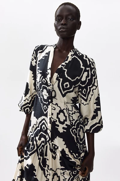 Printed Tiered Dress