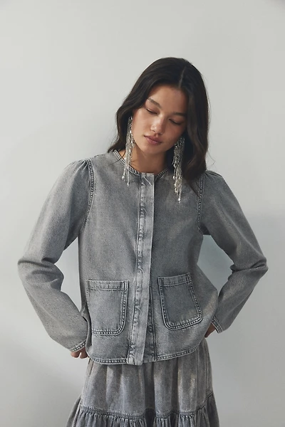 Veste à manches bouffantes en denim