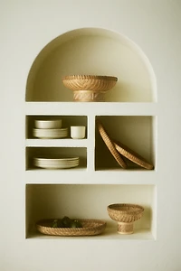 Bol de service sur pied en bambou