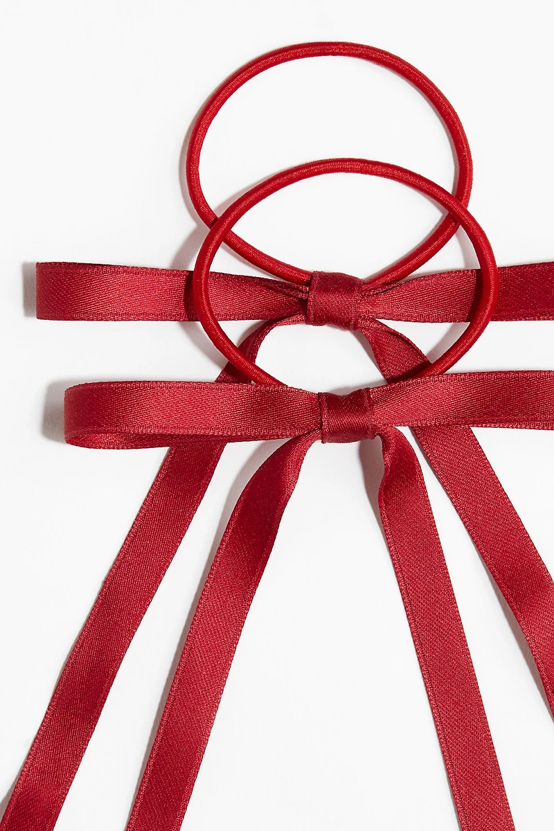 2-Pack Hair Elastics with Bow