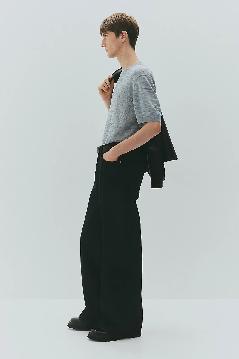 T-shirt coupe classique en fin tricot