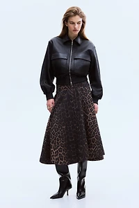 Flared Twill Skirt
