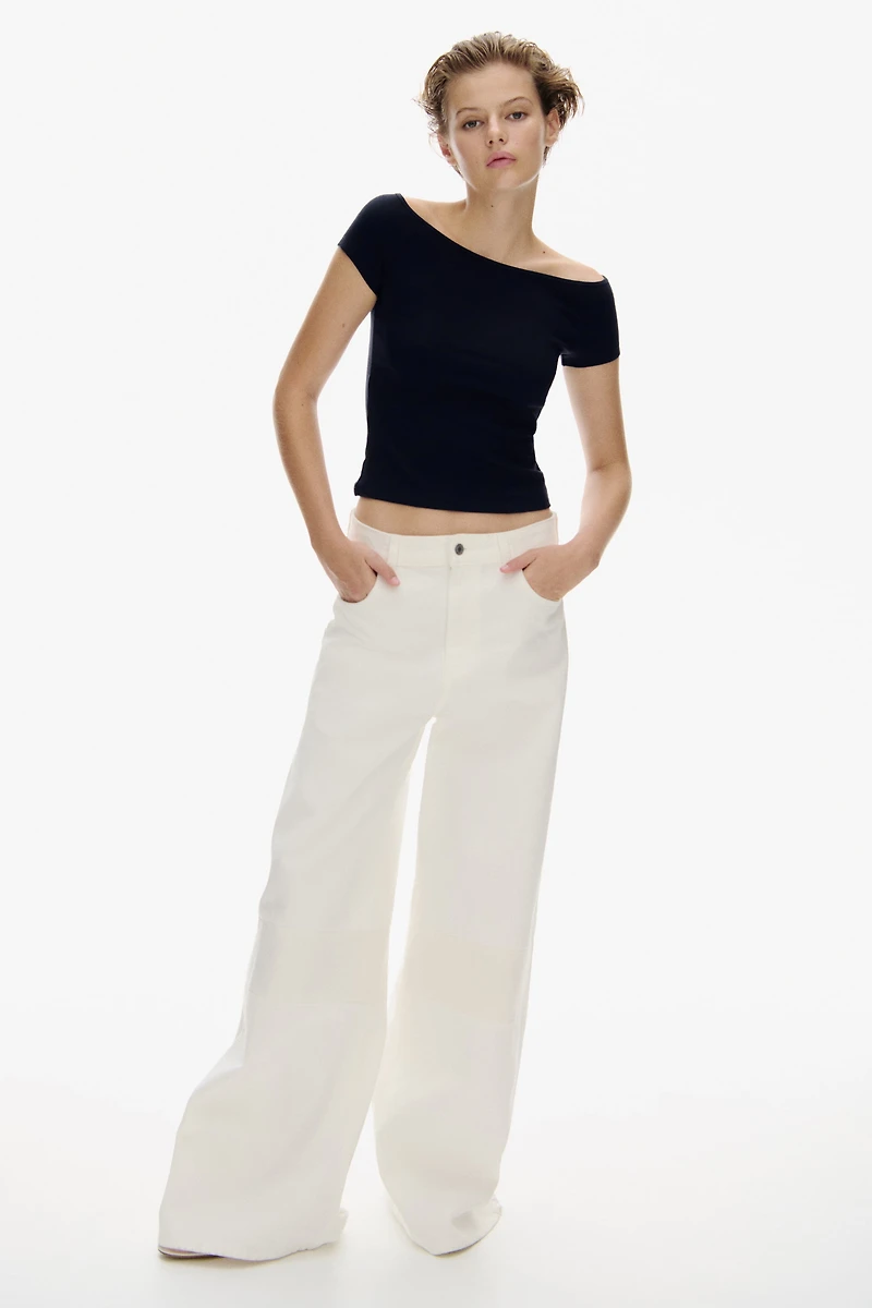 Ribbed Off-the-Shoulder Top