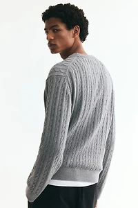 Regular-Fit Cable-Knit Sweater