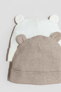 2-Pack Ear-Detail Beanies