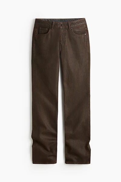 Coated Straight-Leg Jeans