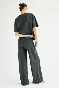 Wide-Leg Fine-Knit Pants