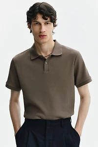 Slim-Fit Waffle-Knit Polo Shirt