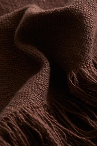 Fringed Slub-Weave Throw