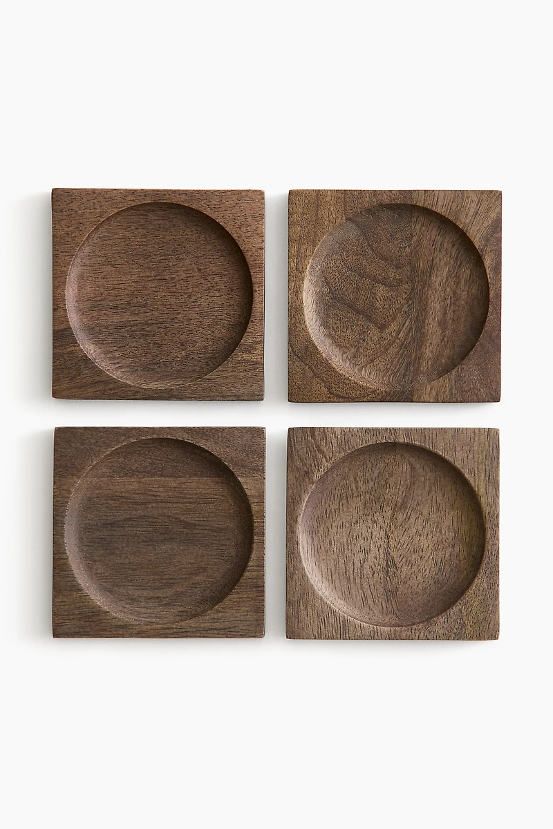 4-Pack Wooden Coasters