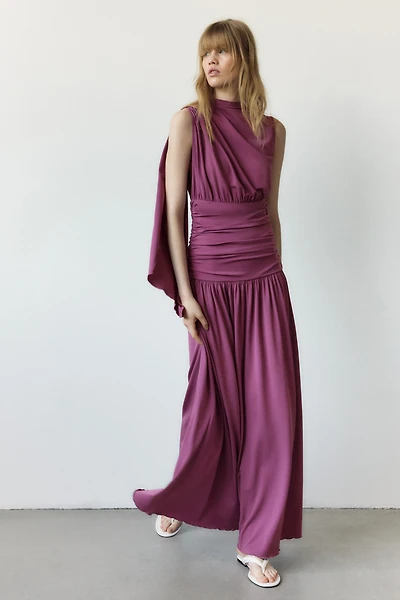 Robe en jersey à effet drapé