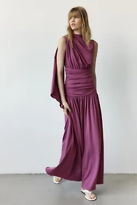 Robe en jersey à effet drapé