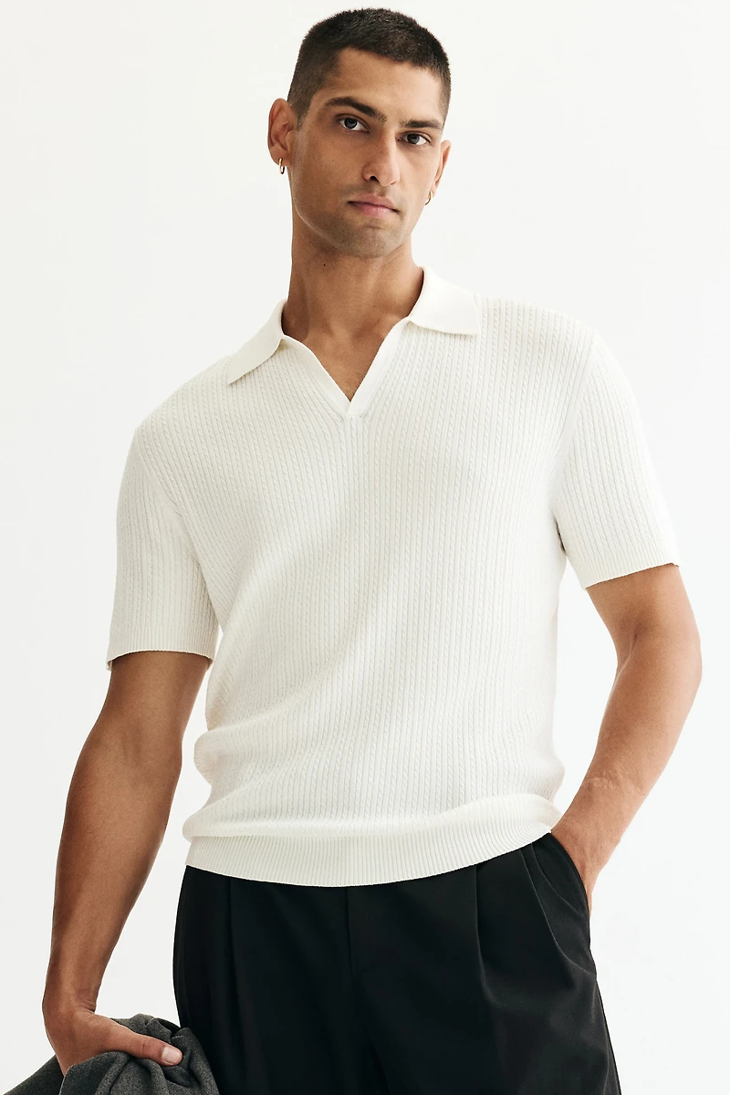 Polo classique en tricot torsadé