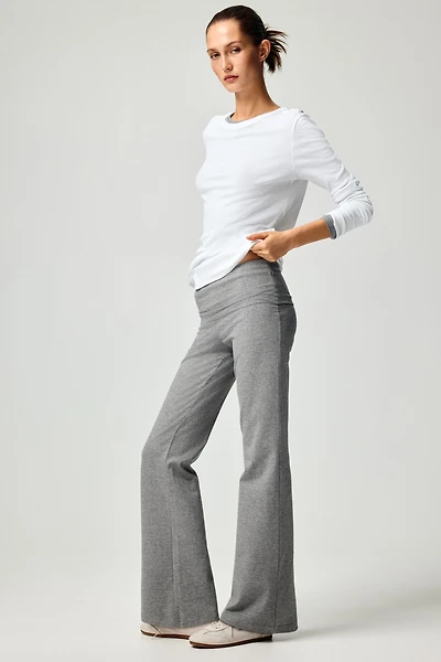 Foldover-Waist Cotton Pants