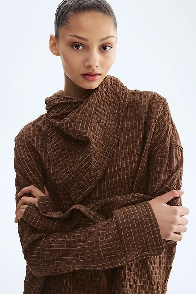 Seersucker shirt with scarf