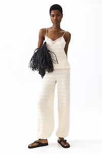Textured Jersey Balloon-Leg Pants