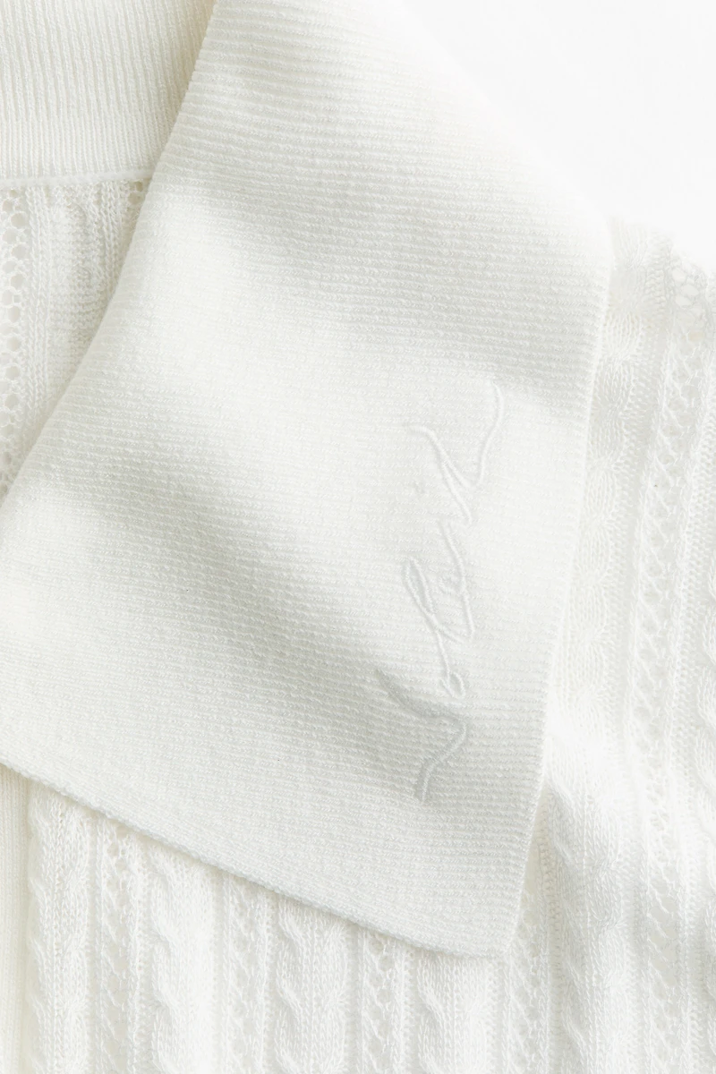 Polo en tricot pointelle