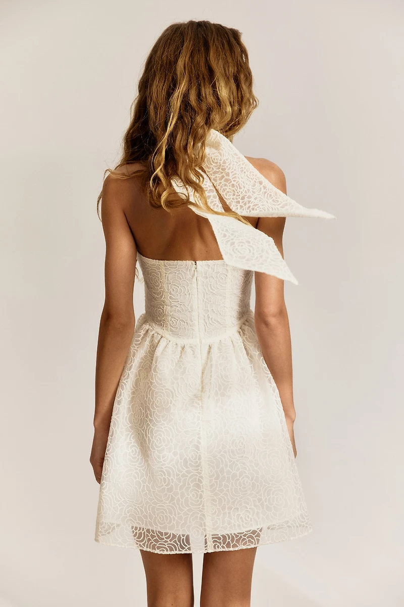 Embroidered Halterneck Dress