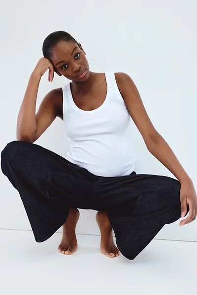 MAMA Denim Drawstring Pants