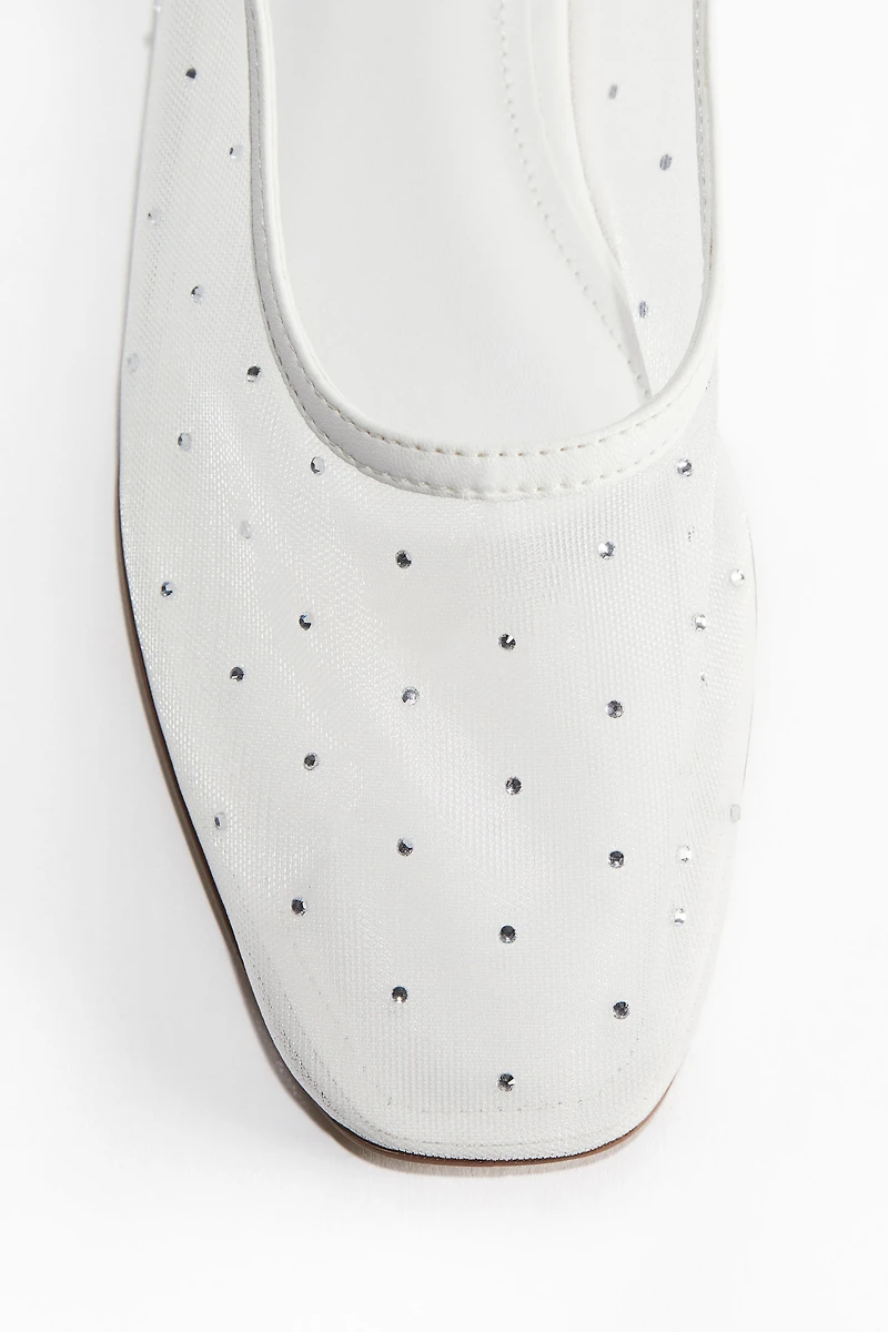 Rhinestone-Embellished Ballet Flats