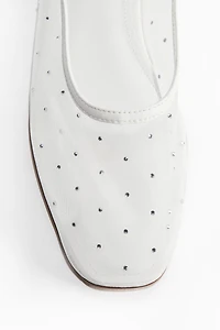Rhinestone-Embellished Ballet Flats