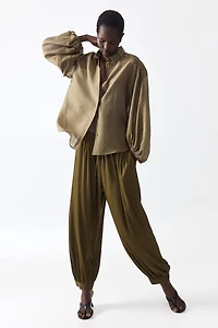 Linen-Blend Blouse