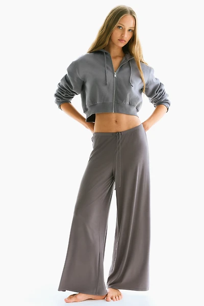 Wide-Leg Drawstring Pants