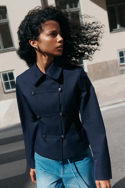 Veste en sergé à fermeture croisée