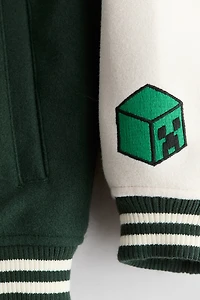 Motif-Detail Baseball Jacket