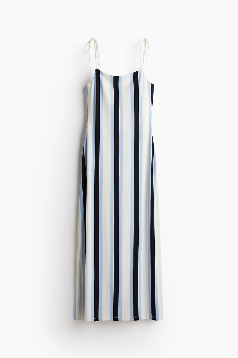 Tie-shoulder-strap Midi Dress