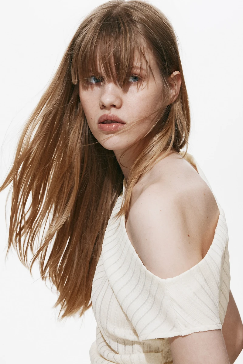 Textured One-Shoulder Top