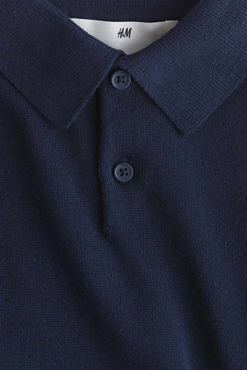 Fine-Knit Polo Shirt