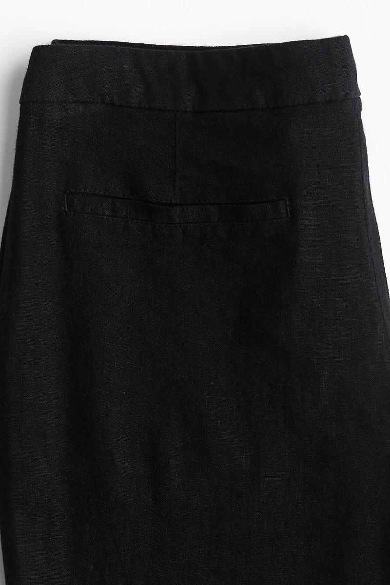 Linen-Blend Dress Pants