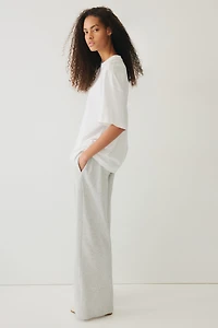 Wide-Leg Crease-Front Sweatpants