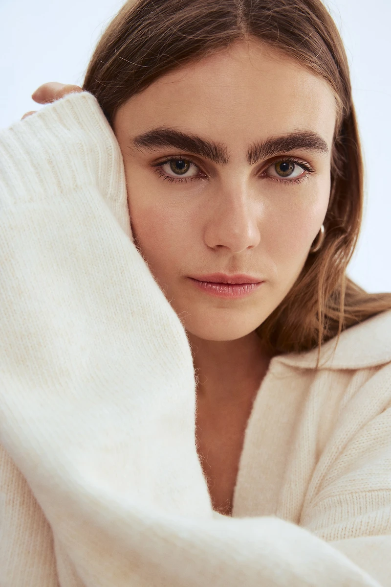 Fine-knit Collared Sweater