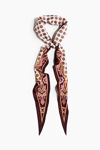 Printed Satin Triangle Scarf