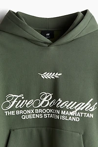 Loose-Fit Printed Hoodie