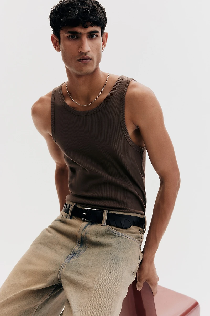 Débardeur côtelé Coupe Amincie