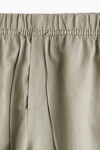 Linen-Blend Drawstring Pants