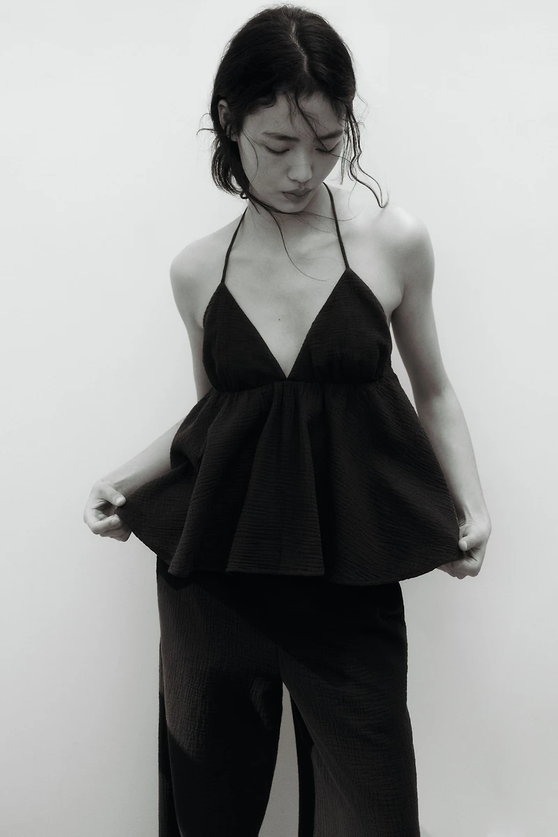 Cotton halterneck top