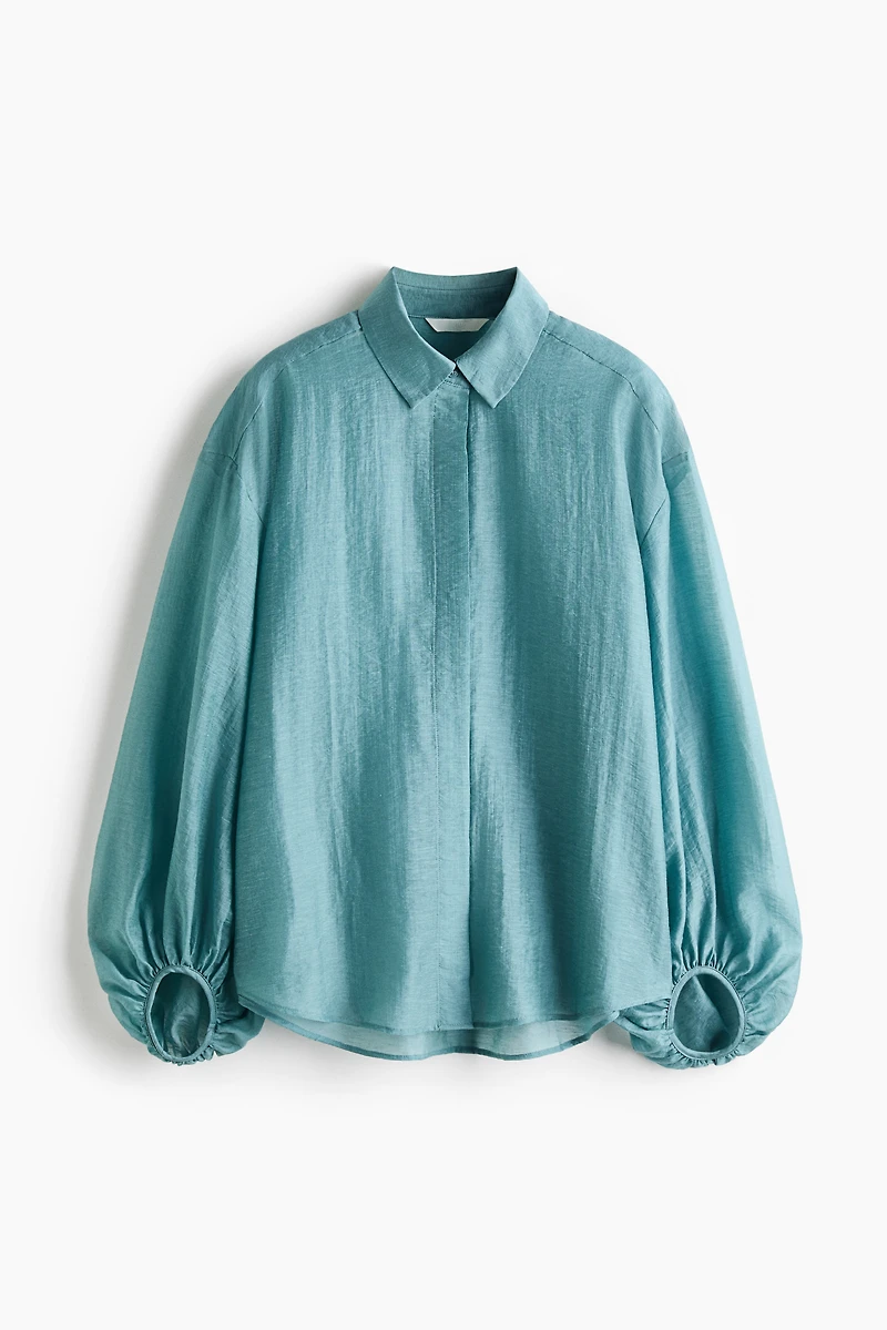 Linen-Blend Blouse